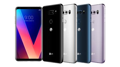 Todas las opciones de colores del V30, que ahora usa vidrio protector al frente y atrás