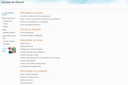 Todas las opciones para tener un uso más ordenado de la casilla web