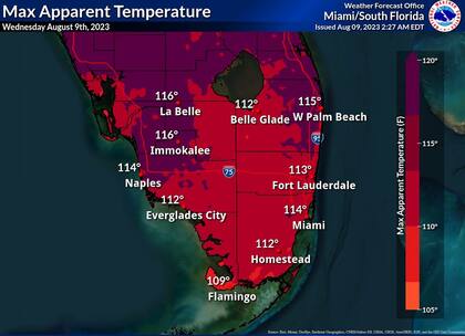 Todas las poblaciones del sur de Florida están bajo aviso por las altas temperaturas