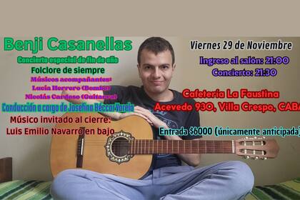 Todo a pulmón: Benji diseña los flyers y se ocupa de la convocatoria cada vez que tiene la oportunidad de presentarse en vivo.