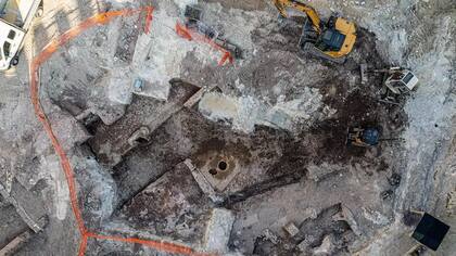 Todo el hallazgo arqueológico visto desde arriba