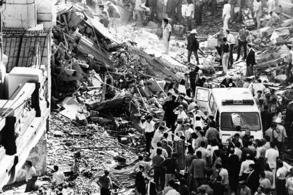 Todo quedó reducido a escombros después de la explosión en la Embajada de Israel el 17/3/1992