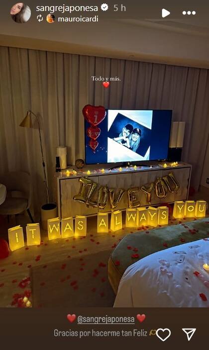 "Todo y más", la China Suárez, enamorada, le agradeció a Mauro Icardi