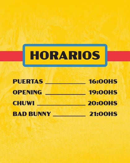 Todos los horarios de Bad Bunny en River