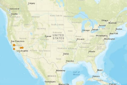 Todos los sismos registrados en EE.UU. este 7 de diciembre ocurrieron en California
