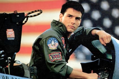 Tom Cruise en Top Gun; era 1986 y el actor, a los 24 años, encarnaba el rol que lo haría famoso en el mundo