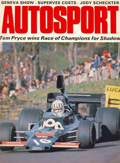 Tom Pryce fue tapa de la prestigiosa publicación Autosport cuando ganó la Rafe of Champions