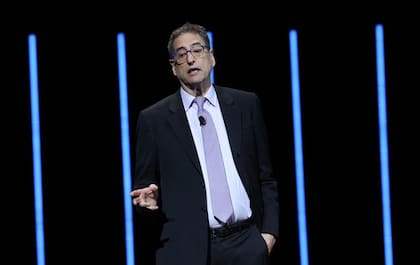 Tom Rothman, máximo ejecutivo de los estudios Sony, durante su exposición en Las Vegas