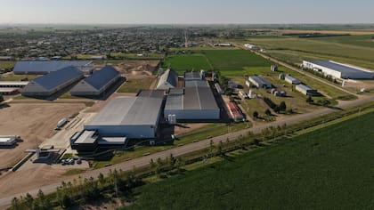 Toma aérea de la planta industrial de Servagrop