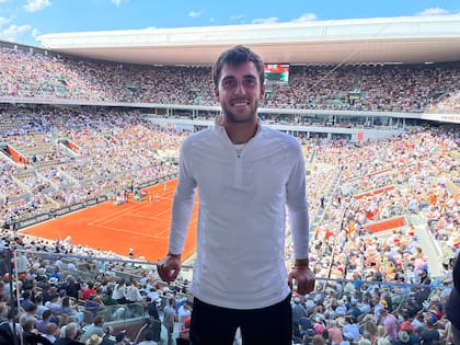Tomás Etcheverry, en Roland Garros 2023, donde llegó a los cuartos de final
