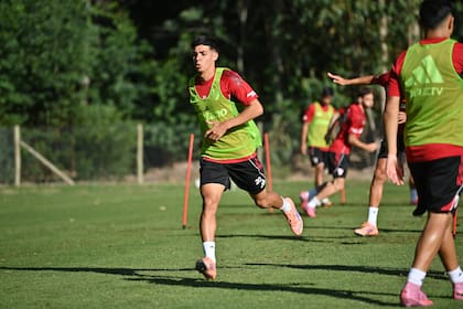 Tomás Galván, en uno de los entrenamientos en su regreso a River