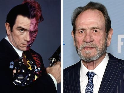 Tommy Lee Jones en el papel de Dos Caras y en la actualidad