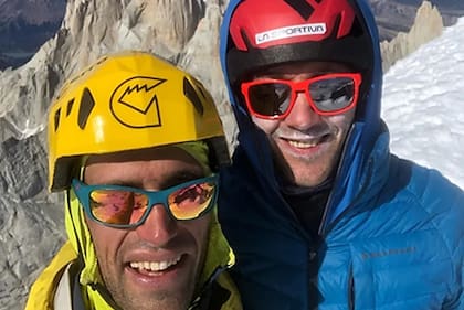 Tomy y Korra en el cerro Torre