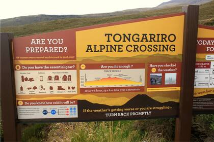 Las advertencias con las posibles complicaciones a lo largo del recorrido.