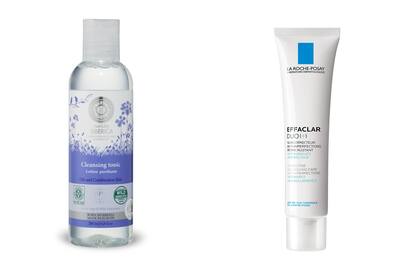 Tónico limpiador, equilibrante e hidratante con orégano silvestre y salvia ártica. elimina suciedad, maquillaje y exceso de oleosidad. $240, Natura Siberica. Effaclar dúo, corrige marcas de acné y puntos negros. $742, La Roche Posay