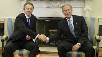 Tony Blair y George Bush