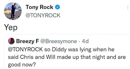 Tony Rock aseguró que no hubo ningún arreglo entre Will Smith y su hermano Chris al término de la ceremonia de los Oscar