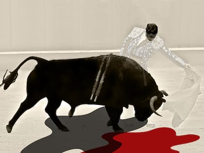 "Torero", de Zulema Maza, de la serie de collages digitales que integran la serie "La sangre derramada"