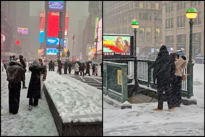 Tormenta invernal en Nueva York; recorrida por la zona de Times Square en Manhattan (fotos: Juan Simo)