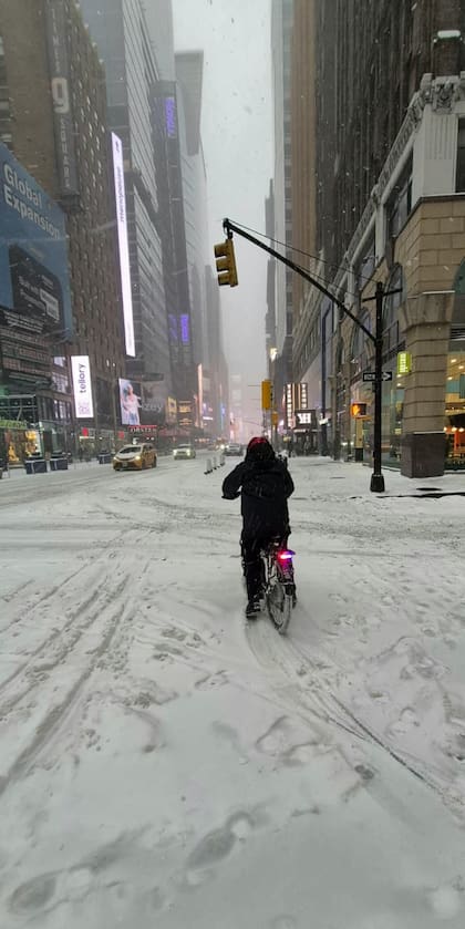 Tormenta invernal en Nueva York; recorrido por el área de Times Square en NYC (Foto: Juan Simo)