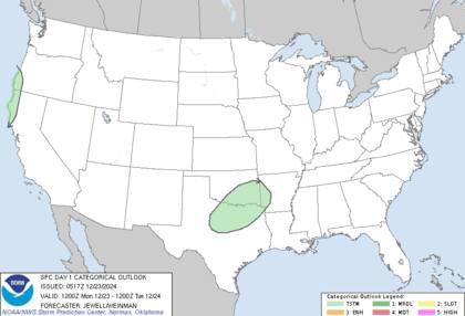 Tormentas dispersas afectarán zonas del sur, especialmente en Texas y Arkansas, con lluvias persistentes