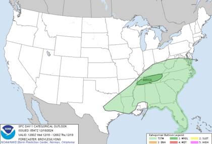 Tormentas eléctricas en el Valle de Tennessee provocan riesgo de inundaciones localizadas en áreas urbanas y rurales