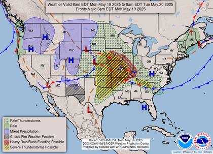 Tormentas eléctricas violentas se formarán al este de la I-35, evolucionando a superceldas con ráfagas de viento dañinas