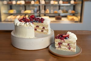 Torta de chocolate blanco y frambuesa