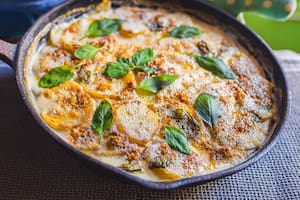 Tortilla de carne picada y papa.
