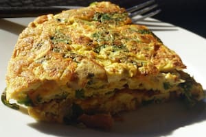 Tortilla de cebada y vegetales