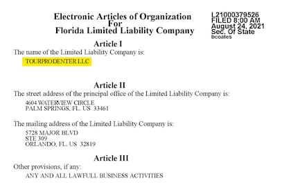TourProdenter se creó en agosto de 2021 en Miami.