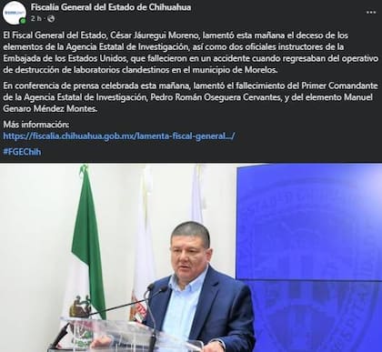 Trabajaban en un operativo antidrogas en México y fallecieron en un accidente de auto.