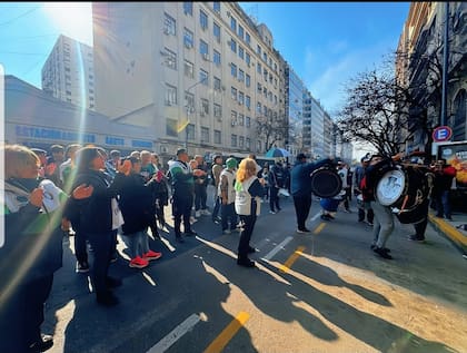 Trabajadores del INTA en una protesta