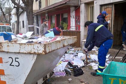 Trabajos de limpieza en el allanamiento