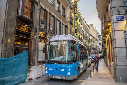 Un ómnibus de pasajeros en Madrid