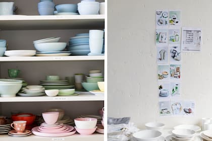 Tras 17 años, la variedad de vajilla y mantelería disponible en su estudio es increíble. Pero hay un tono tan reconocible en sus producciones que allá se conoce como el “Donna Hay blue".