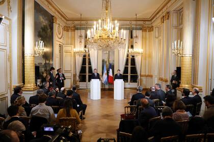 Tras el encuentro, Macri y Macron brindaron una conferencia de prensa