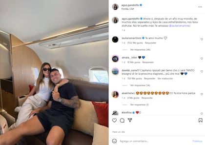 Tras la eliminación de Inter de Milán del Mundial de Clubes, la familia viajó a Orlando (Foto: Instagram @agus.gandolfo)