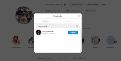 Tras la entrevista a Leo, Antonela Roccuzzo comenzó a seguir en Instagram a Migue Granados