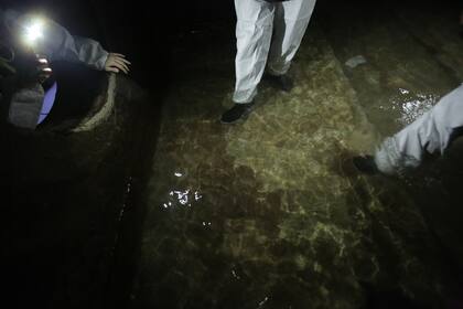 Tras la limpieza, así se ve el piso de más de 100 años que fue construido con materiales resistentes a la humedad