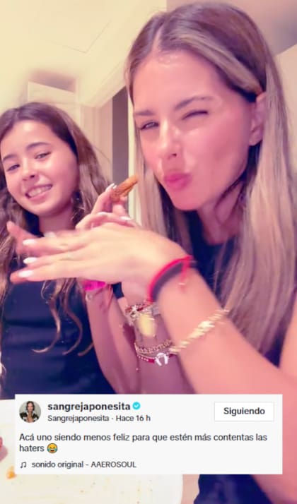 Tras regresar a Estambul, la China Suárez y Rufina hicieron un trend de TikTok y la actriz dejó una picante frase (Foto: Captura de TikTok / @sangrejaponesita)