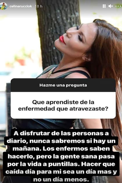Tras ser diagnosticada con Leucemia, Celina Rucci habló de su enfermedad con sus seguidores de Instagram