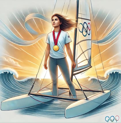 Tras su denuncia, seguidores de Eugenia Bosco viralizaron esta imagen hecha con IA, con ella empoderada y firme