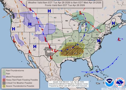 Tras varios días de precipitaciones intensas, la superposición de nuevas rondas de lluvia sobre el valle del Mississippi aumenta drásticamente la probabilidad de inundaciones repentinas
