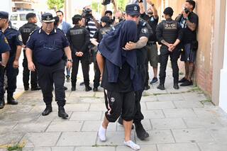 Así llegaba a la fiscalía el presunto asesino de Tomás Tello