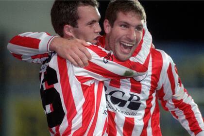 Tremenda pareja de ataque con el Loco Martín Palermo, en Estudiantes