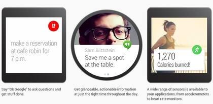 Tres de los conceptos detrás de Android Wear: comandos verbales, notificaciones e información en base a sensores