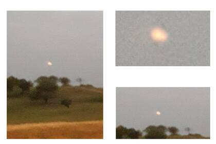 Tres imágenes de la luz en el cielo registrada por Jorge Gile