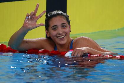 Tres, sí: en su mayor especialidad, los 1500 metros libre, Delfina Pignatiello obtuvo una tercera medalla dorada en los Panamericanos.