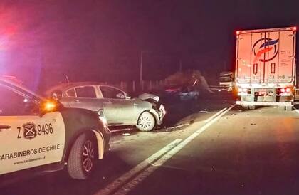 Triple choque en Chile.